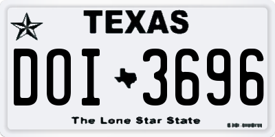 TX license plate DOI3696