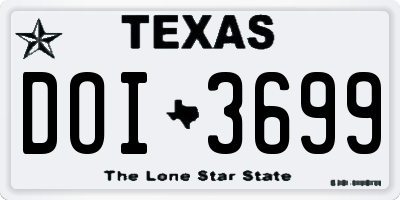 TX license plate DOI3699