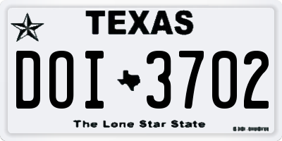 TX license plate DOI3702
