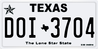 TX license plate DOI3704
