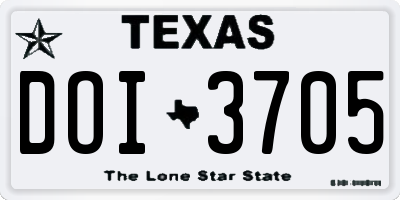 TX license plate DOI3705