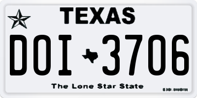 TX license plate DOI3706