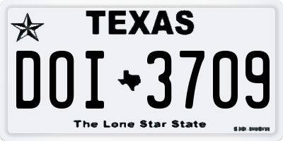 TX license plate DOI3709