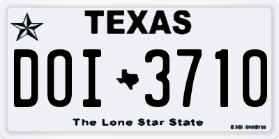TX license plate DOI3710