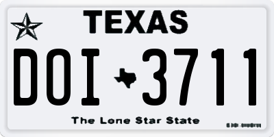 TX license plate DOI3711
