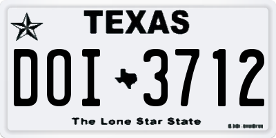 TX license plate DOI3712