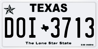 TX license plate DOI3713