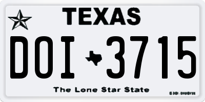 TX license plate DOI3715