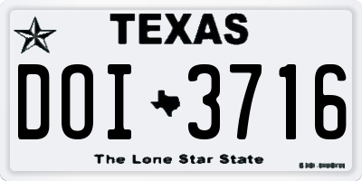 TX license plate DOI3716