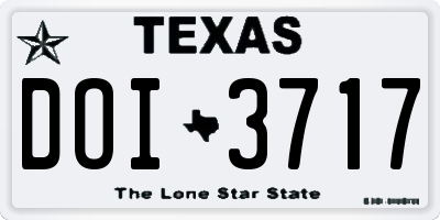 TX license plate DOI3717