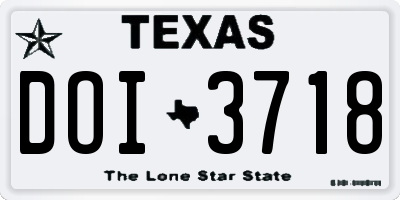 TX license plate DOI3718