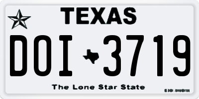 TX license plate DOI3719