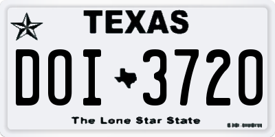 TX license plate DOI3720