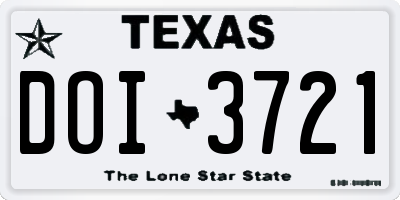 TX license plate DOI3721