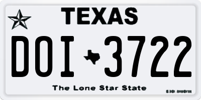 TX license plate DOI3722