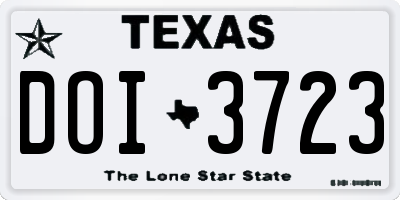 TX license plate DOI3723