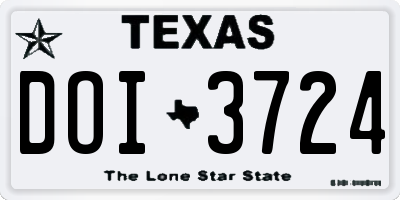 TX license plate DOI3724
