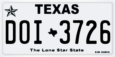 TX license plate DOI3726