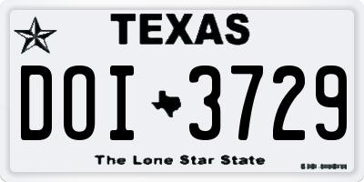 TX license plate DOI3729