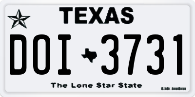 TX license plate DOI3731