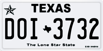 TX license plate DOI3732