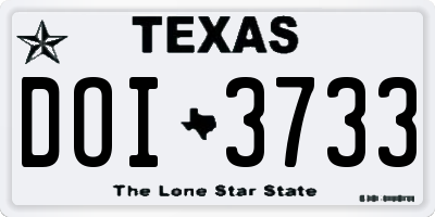 TX license plate DOI3733
