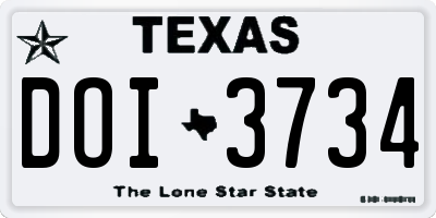 TX license plate DOI3734
