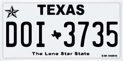TX license plate DOI3735