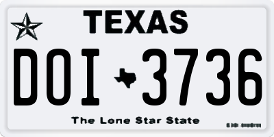 TX license plate DOI3736