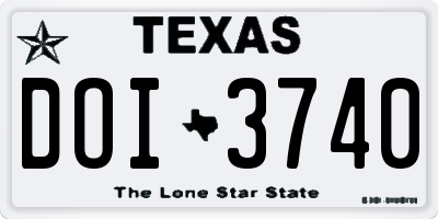 TX license plate DOI3740
