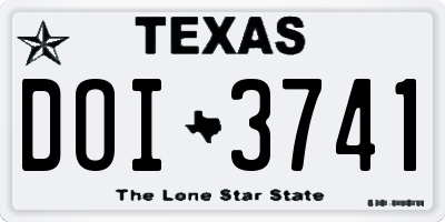 TX license plate DOI3741
