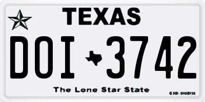 TX license plate DOI3742