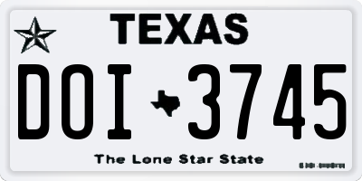 TX license plate DOI3745