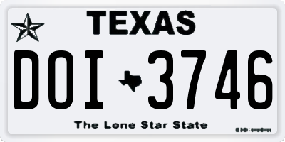 TX license plate DOI3746