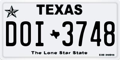 TX license plate DOI3748