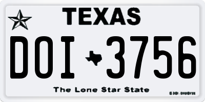 TX license plate DOI3756