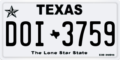 TX license plate DOI3759
