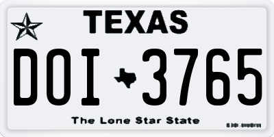 TX license plate DOI3765