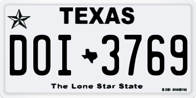 TX license plate DOI3769