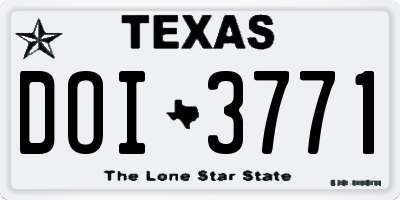 TX license plate DOI3771