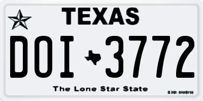 TX license plate DOI3772