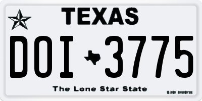TX license plate DOI3775