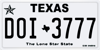 TX license plate DOI3777