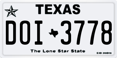 TX license plate DOI3778