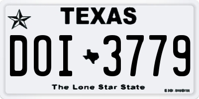 TX license plate DOI3779