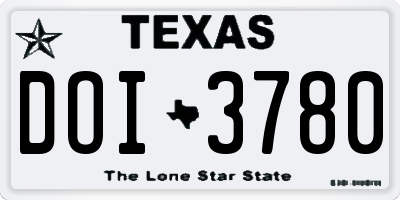TX license plate DOI3780