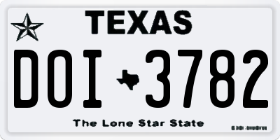 TX license plate DOI3782