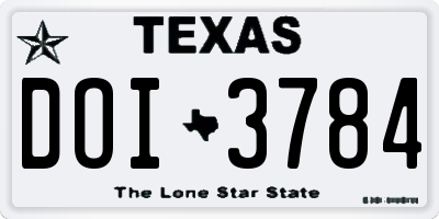 TX license plate DOI3784