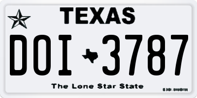 TX license plate DOI3787