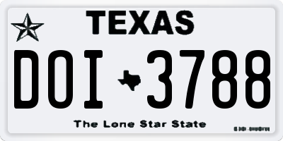 TX license plate DOI3788